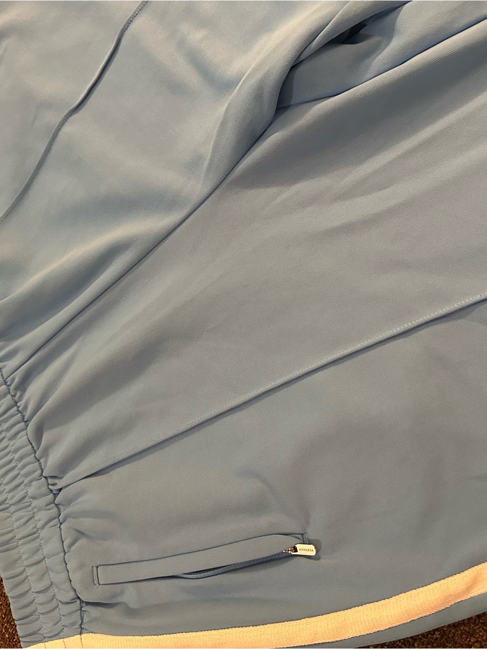 Wide-Leg Athletic Track Pants in Sky Blue with Side Stripes - Picture 5 of 7